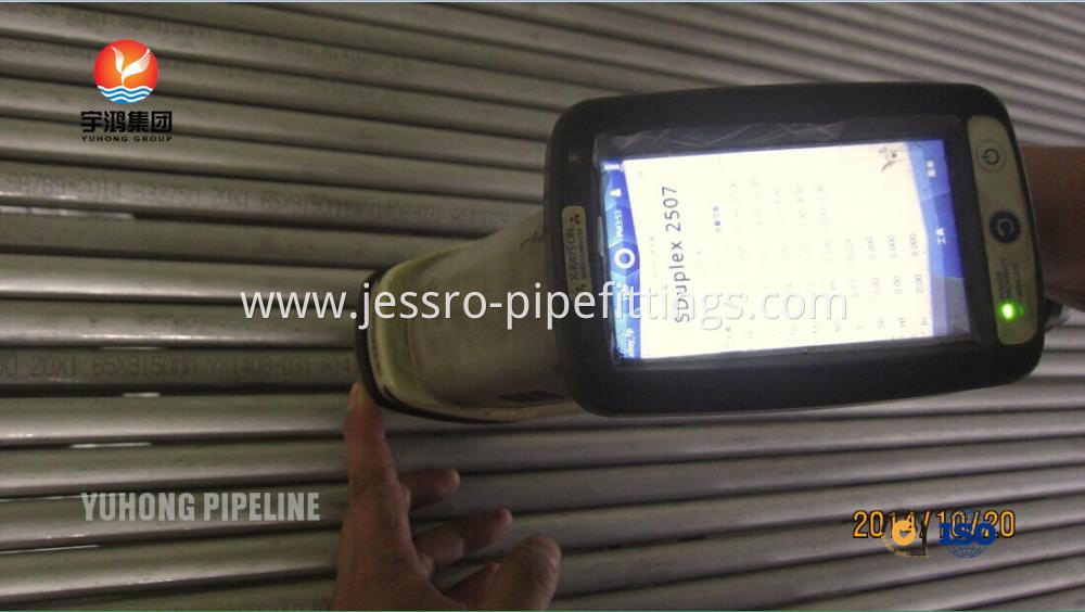 PMI Testing Duplex Steel Seamless Tueb A789 UNS S32750 2507 for heat exchanger suppiler